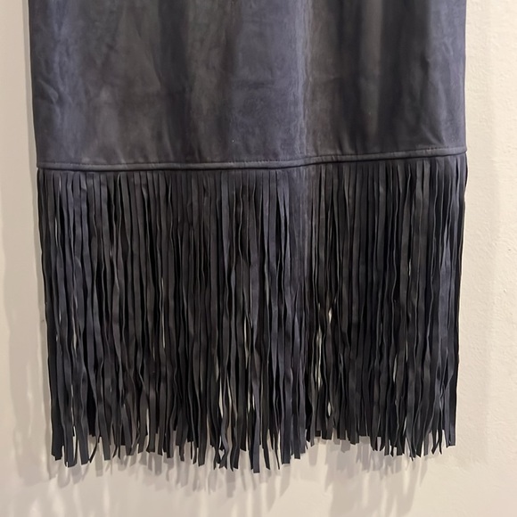 American West by Carolyn Pollack Faux Suede Dress w/ Fringe NWT XS - Picture 3 of 3